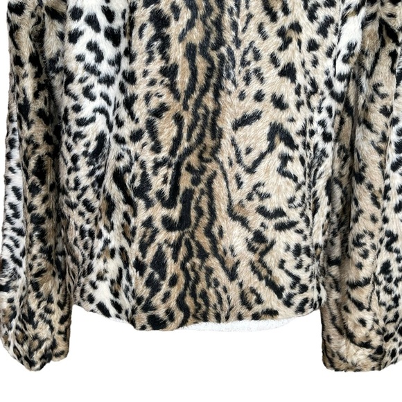 Express Women’s Faux Fur Cheetah Print Coat Jacket Size L Luxurious Animal Print - Picture 7 of 9